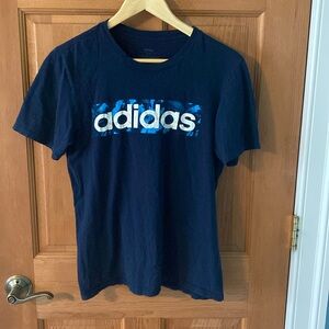 Adidas Small 8-10 Blue Short Sleeve Boy's Tee Shirt
